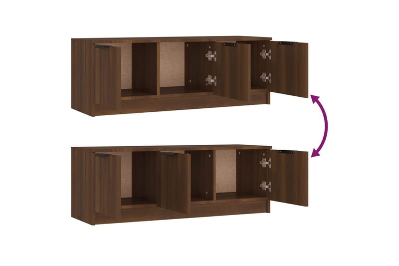 beBasic tv-bord 102x35x36,5 cm konstrueret træ brun egetræsfarve - Brun - Møbler - TV borde & mediemøbler - TV-borde