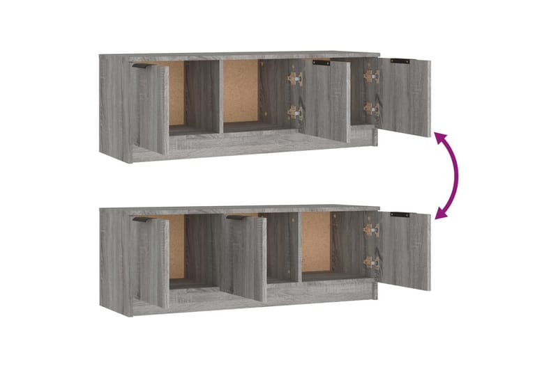 beBasic tv-bord 102x35x36,5 cm konstrueret træ grå sonoma-eg - GrÃ¥ - Møbler - TV borde & mediemøbler - TV-borde