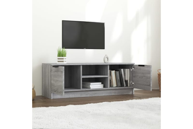 beBasic tv-bord 102x35x36,5 cm konstrueret træ grå sonoma-eg - GrÃ¥ - TV-borde