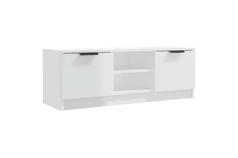 beBasic tv-bord 102x35x36,5 cm konstrueret træ hvid højglans - Hvid - Møbler - TV borde & mediemøbler - TV-borde