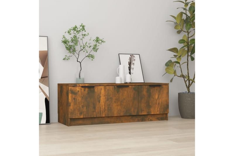 beBasic tv-bord 102x35x36,5 cm konstrueret træ røget egetræsfarve - Brun - Møbler - TV borde & mediemøbler - TV-borde