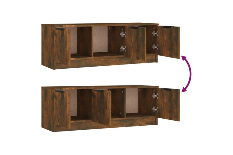 beBasic tv-bord 102x35x36,5 cm konstrueret træ røget egetræsfarve - Brun - Møbler - TV borde & mediemøbler - TV-borde