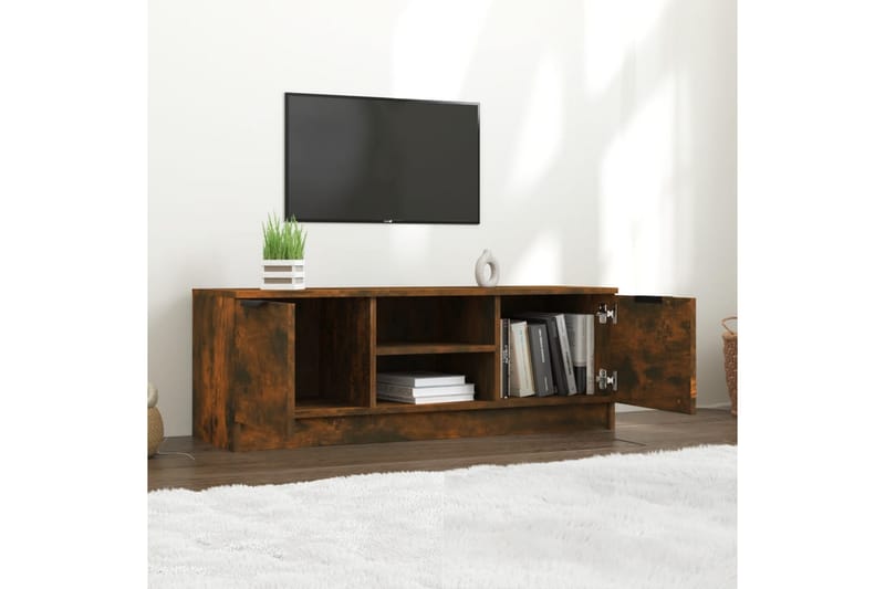 beBasic tv-bord 102x35x36,5 cm konstrueret træ røget egetræsfarve - Brun - Møbler - TV borde & mediemøbler - TV-borde