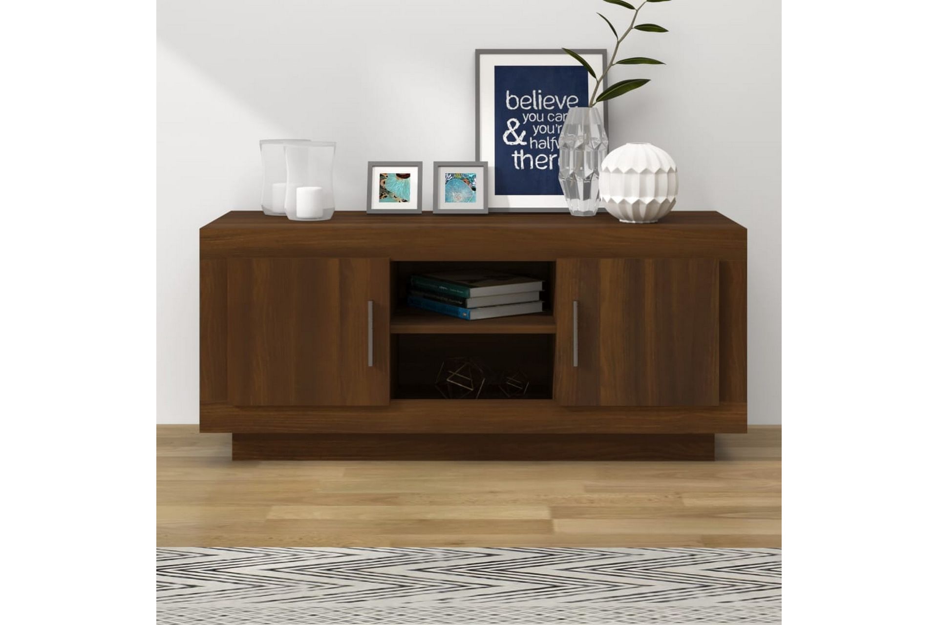 beBasic tv-bord 102x35x45 cm konstrueret træ brun egetræsfarve - Brun - Møbler - TV borde & mediemøbler - TV-borde