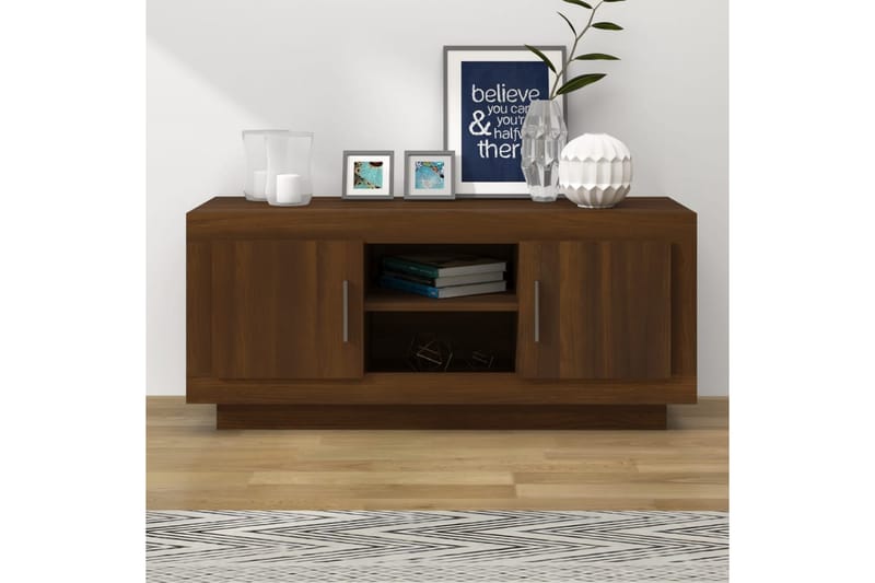 beBasic tv-bord 102x35x45 cm konstrueret træ brun egetræsfarve - Brun - Møbler - TV borde & mediemøbler - TV-borde