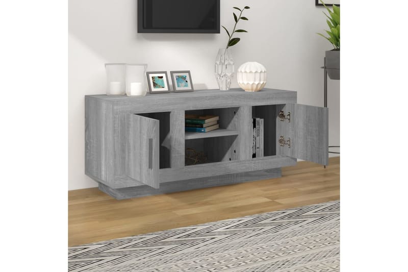 beBasic tv-bord 102x35x45 cm konstrueret træ grå sonoma-eg - GrÃ¥ - Møbler - TV borde & mediemøbler - TV-borde