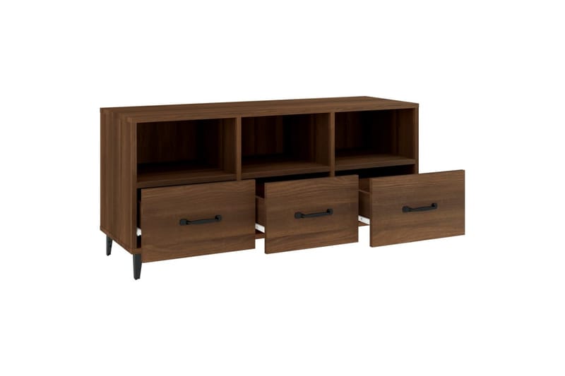 beBasic tv-bord 102x35x50 cm konstrueret træ brun egetræsfarve - Brun - Møbler - TV borde & mediemøbler - TV-borde