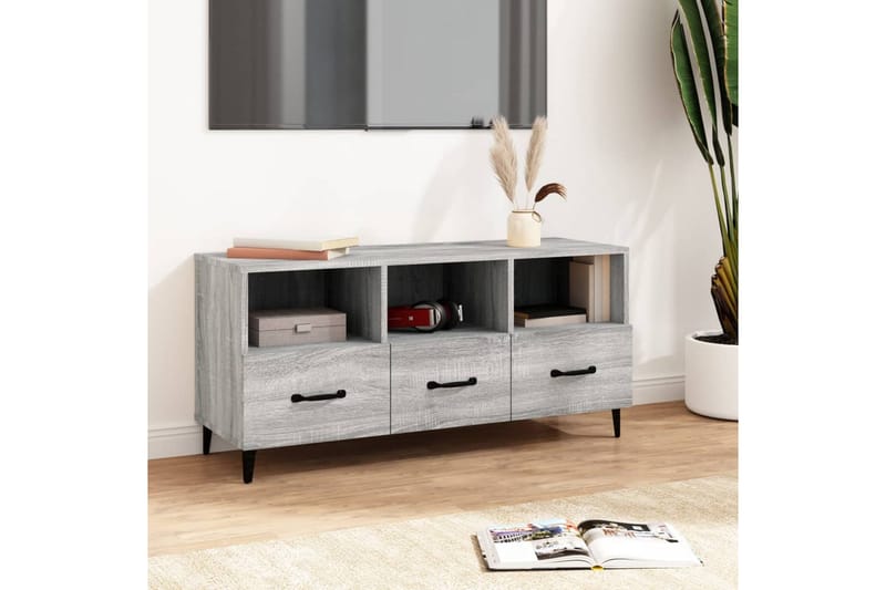 beBasic tv-bord 102x35x50 cm konstrueret træ grå sonoma-eg - GrÃ¥ - Møbler - TV borde & mediemøbler - TV-borde