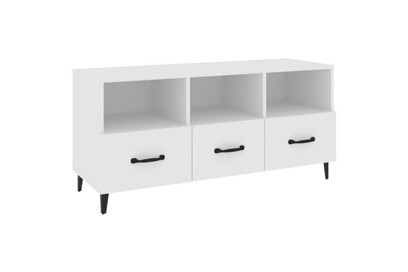 beBasic tv-bord 102x35x50 cm konstrueret træ hvid - Hvid - Møbler - TV borde & mediemøbler - TV-borde