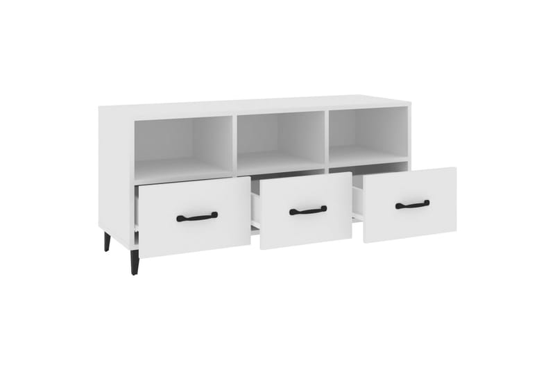beBasic tv-bord 102x35x50 cm konstrueret træ hvid - Hvid - Møbler - TV borde & mediemøbler - TV-borde