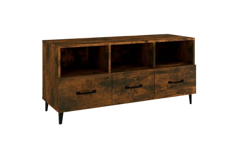 beBasic tv-bord 102x35x50 cm konstrueret træ røget egetræsfarve - Brun - Møbler - TV borde & mediemøbler - TV-borde