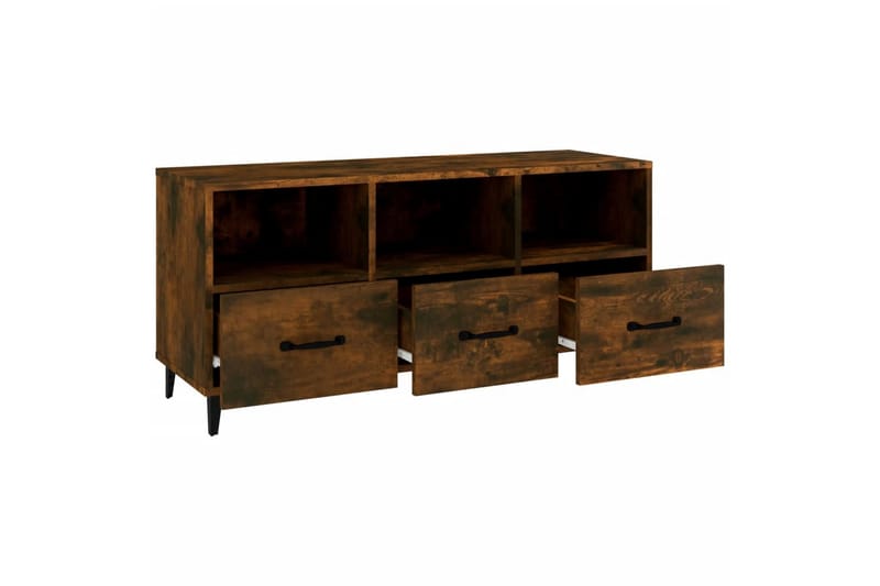 beBasic tv-bord 102x35x50 cm konstrueret træ røget egetræsfarve - Brun - Møbler - TV borde & mediemøbler - TV-borde