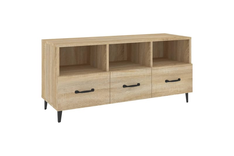 beBasic tv-bord 102x35x50 cm konstrueret træ sonoma-eg - Brun - Møbler - TV borde & mediemøbler - TV-borde