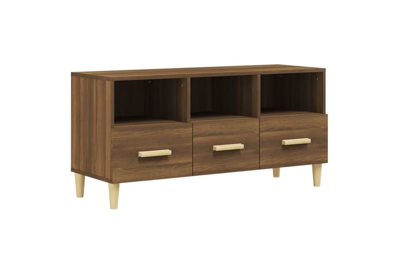 beBasic tv-bord 102x36x50 cm konstrueret træ brun egetræsfarve - Brun - Møbler - TV borde & mediemøbler - TV-borde