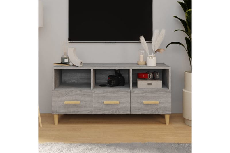 beBasic tv-bord 102x36x50 cm konstrueret træ grå sonoma-eg - GrÃ¥ - Møbler - TV borde & mediemøbler - TV-borde