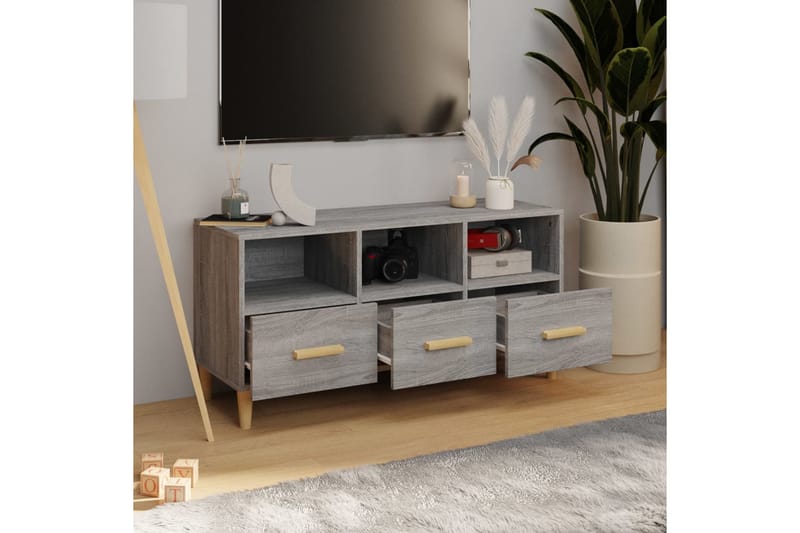 beBasic tv-bord 102x36x50 cm konstrueret træ grå sonoma-eg - GrÃ¥ - Møbler - TV borde & mediemøbler - TV-borde