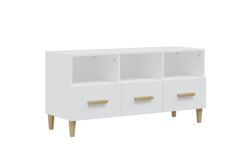 beBasic tv-bord 102x36x50 cm konstrueret træ hvid - Hvid - Møbler - TV borde & mediemøbler - TV-borde