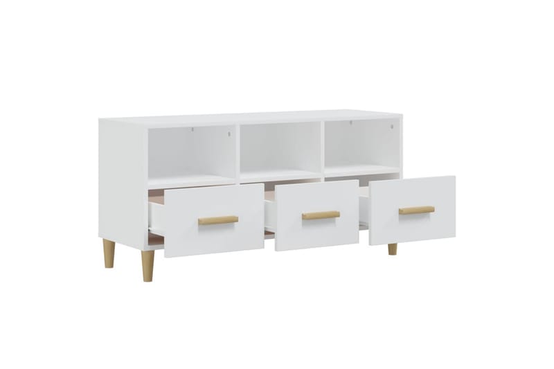 beBasic tv-bord 102x36x50 cm konstrueret træ hvid - Hvid - Møbler - TV borde & mediemøbler - TV-borde