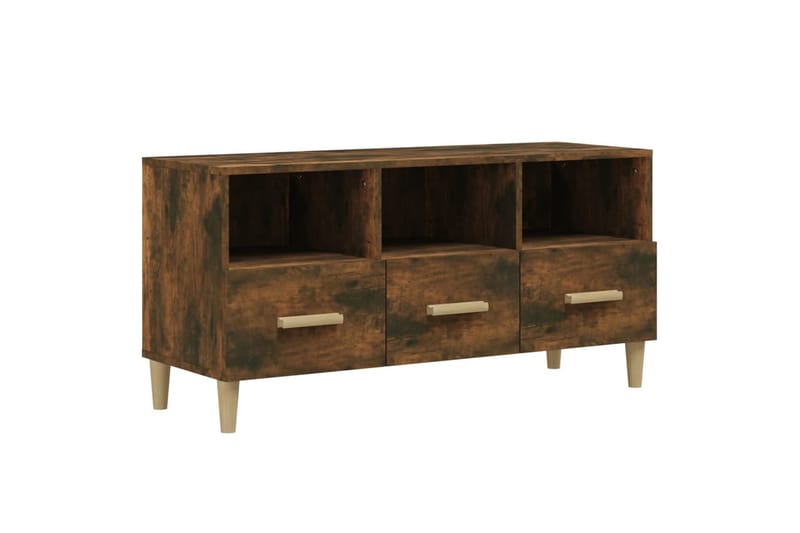beBasic tv-bord 102x36x50 cm konstrueret træ røget egetræsfarve - Brun - Møbler - TV borde & mediemøbler - TV-borde