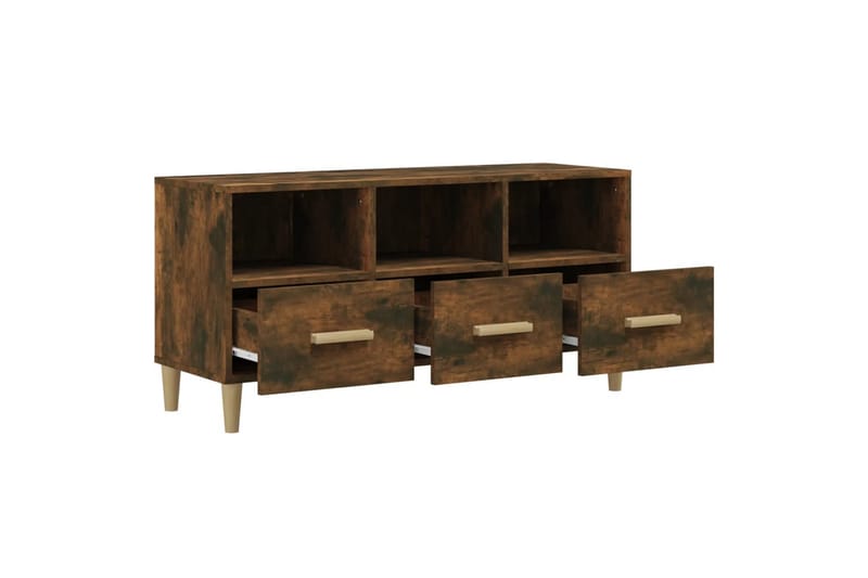 beBasic tv-bord 102x36x50 cm konstrueret træ røget egetræsfarve - Brun - Møbler - TV borde & mediemøbler - TV-borde