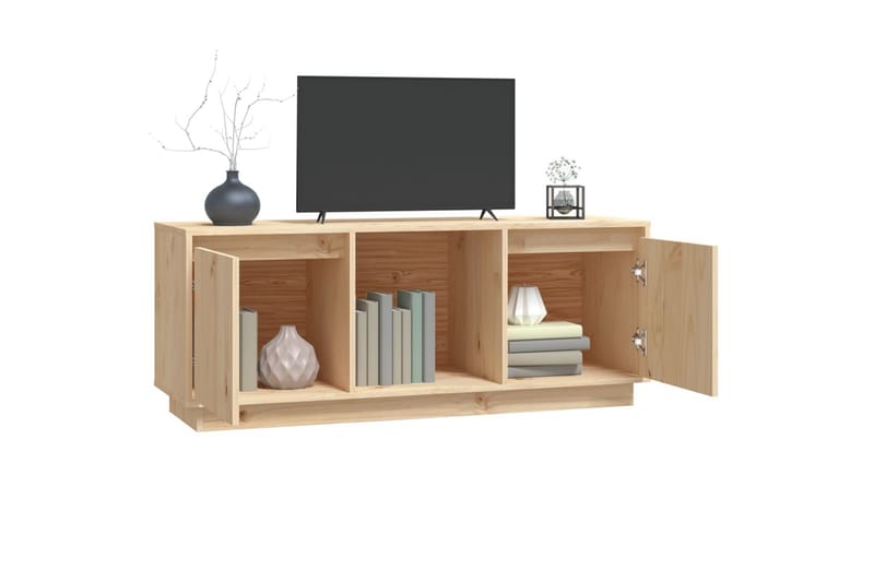 beBasic tv-bord 110,5x35x44 cm massivt fyrretræ - Brun - Møbler - TV borde & mediemøbler - TV-borde