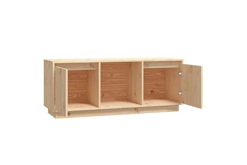 beBasic tv-bord 110,5x35x44 cm massivt fyrretræ - Brun - Møbler - TV borde & mediemøbler - TV-borde