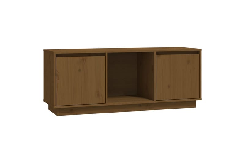beBasic tv-bord 110,5x35x44 cm massivt fyrretræ gyldenbrun - Brun - Møbler - TV borde & mediemøbler - TV-borde