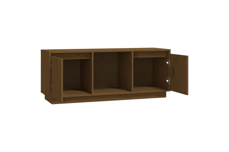 beBasic tv-bord 110,5x35x44 cm massivt fyrretræ gyldenbrun - Brun - Møbler - TV borde & mediemøbler - TV-borde