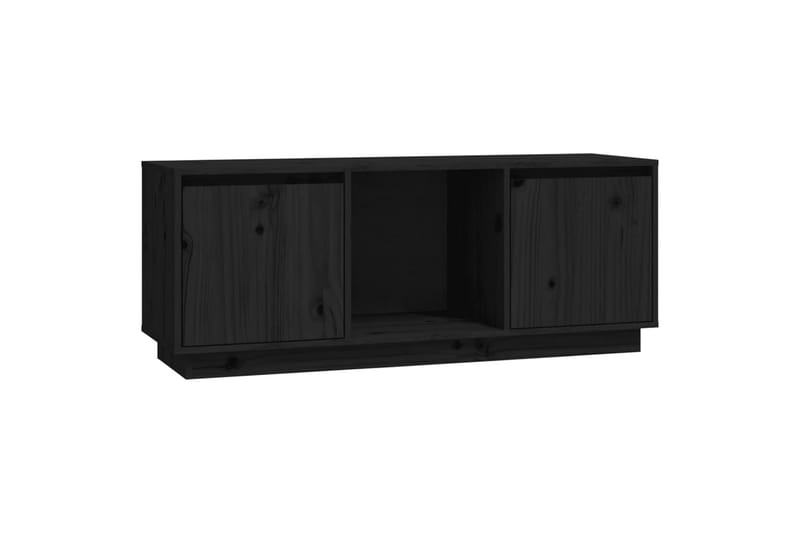 beBasic tv-bord 110,5x35x44 cm massivt fyrretræ sort - Sort - Møbler - TV borde & mediemøbler - TV-borde