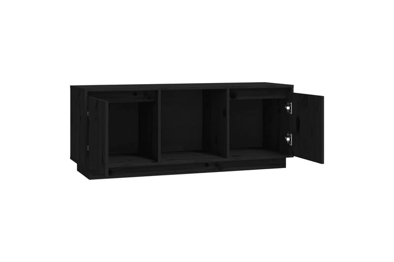 beBasic tv-bord 110,5x35x44 cm massivt fyrretræ sort - Sort - TV-borde
