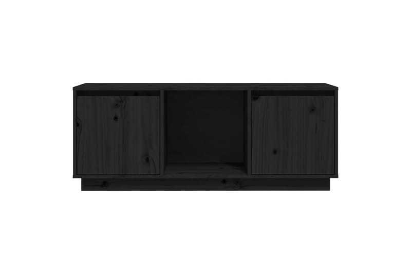 beBasic tv-bord 110,5x35x44 cm massivt fyrretræ sort - Sort - Møbler - TV borde & mediemøbler - TV-borde