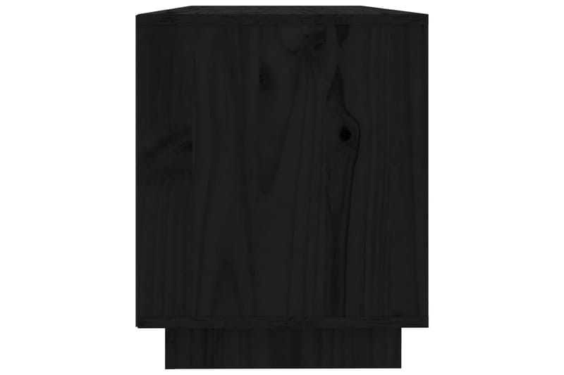 beBasic tv-bord 110,5x35x44 cm massivt fyrretræ sort - Sort - Møbler - TV borde & mediemøbler - TV-borde