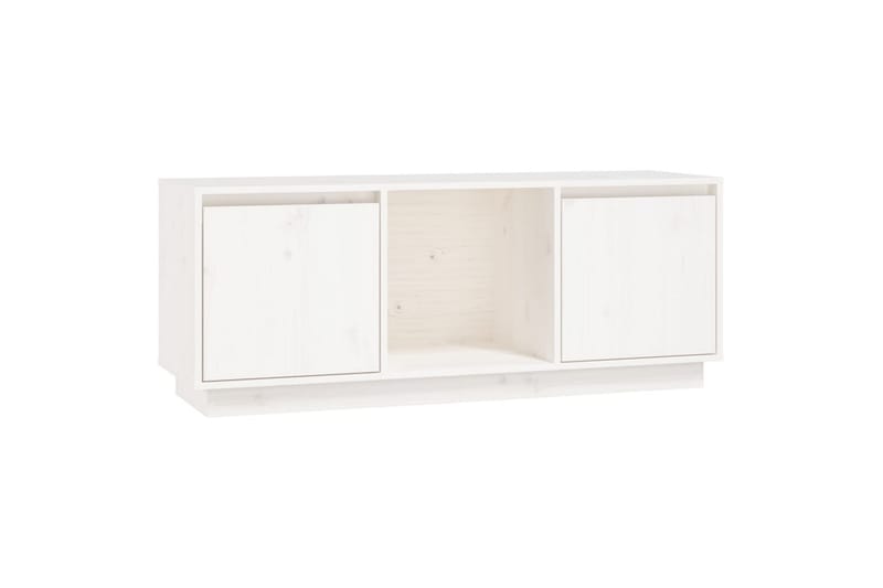 beBasic tv-bord 110,5x35x45 cm massivt fyrretræ hvid - Hvid - Møbler - TV borde & mediemøbler - TV-borde