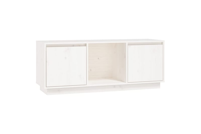 beBasic tv-bord 110,5x35x45 cm massivt fyrretræ hvid - Hvid - TV-borde