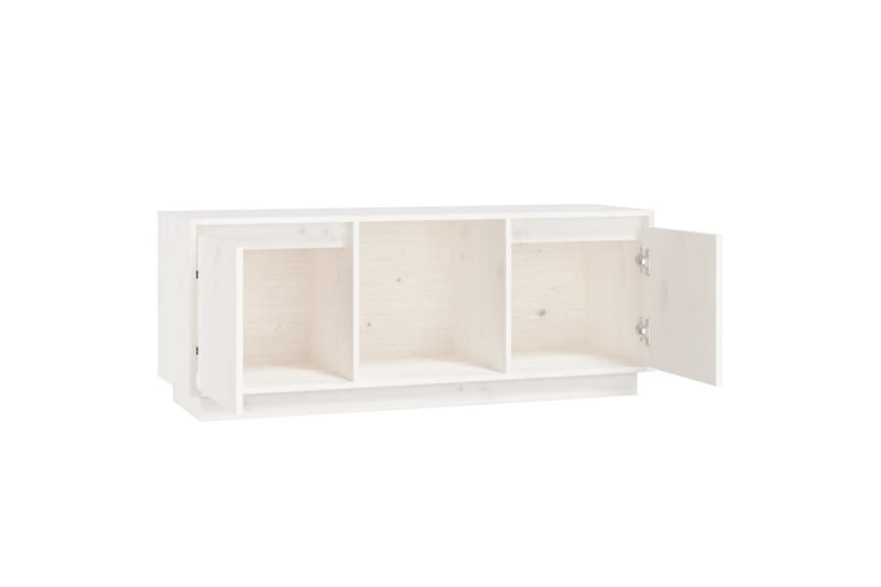 beBasic tv-bord 110,5x35x45 cm massivt fyrretræ hvid - Hvid - Møbler - TV borde & mediemøbler - TV-borde