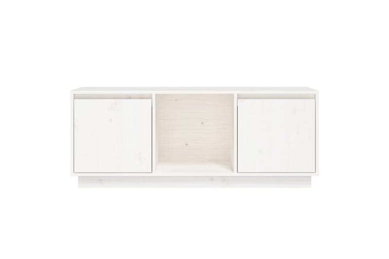 beBasic tv-bord 110,5x35x45 cm massivt fyrretræ hvid - Hvid - Møbler - TV borde & mediemøbler - TV-borde