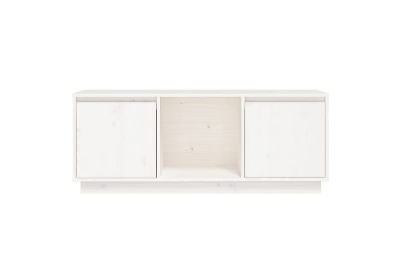 beBasic tv-bord 110,5x35x45 cm massivt fyrretræ hvid - Hvid - TV-borde