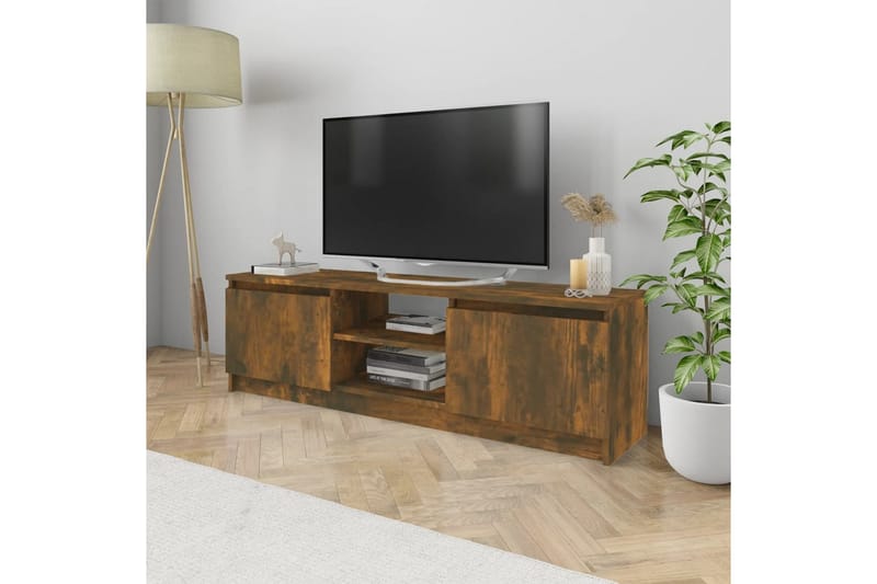 beBasic tv-bord 120x30x35,5 cm konstrueret træ røget egetræsfinish - Brun - Møbler - TV borde & mediemøbler - TV-borde