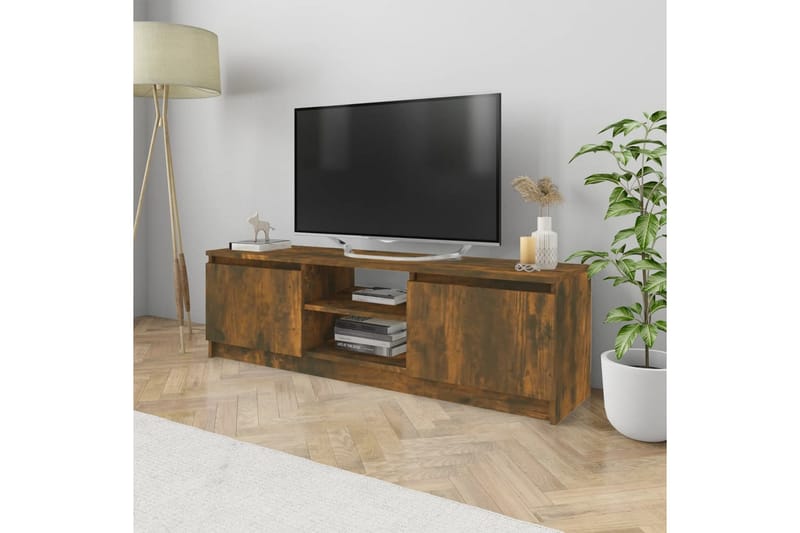 beBasic tv-bord 120x30x35,5 cm konstrueret træ røget egetræsfinish - Brun - TV-borde