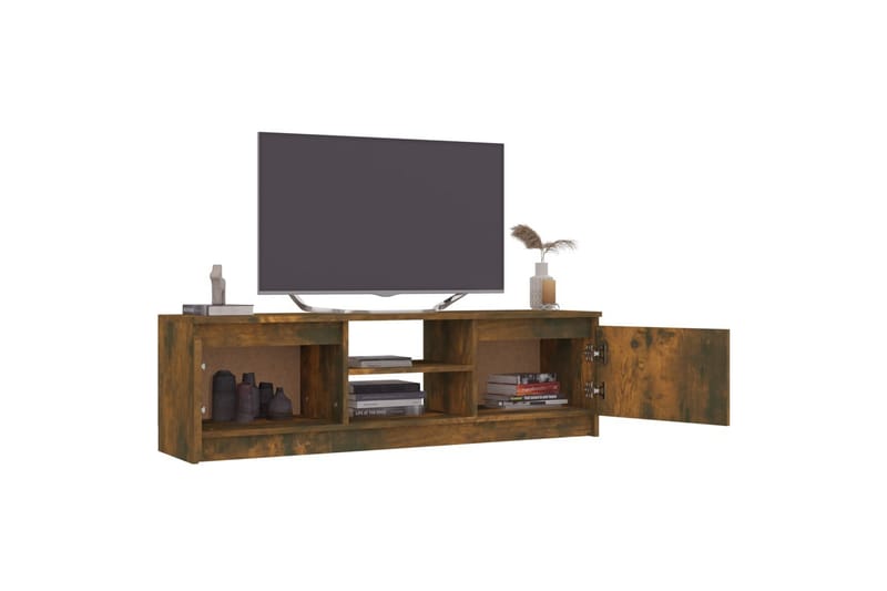 beBasic tv-bord 120x30x35,5 cm konstrueret træ røget egetræsfinish - Brun - Møbler - TV borde & mediemøbler - TV-borde