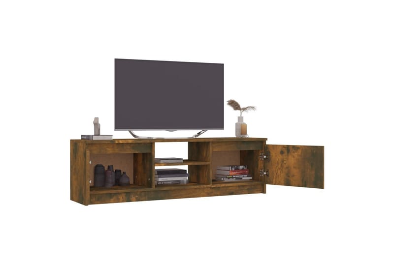 beBasic tv-bord 120x30x35,5 cm konstrueret træ røget egetræsfinish - Brun - TV-borde