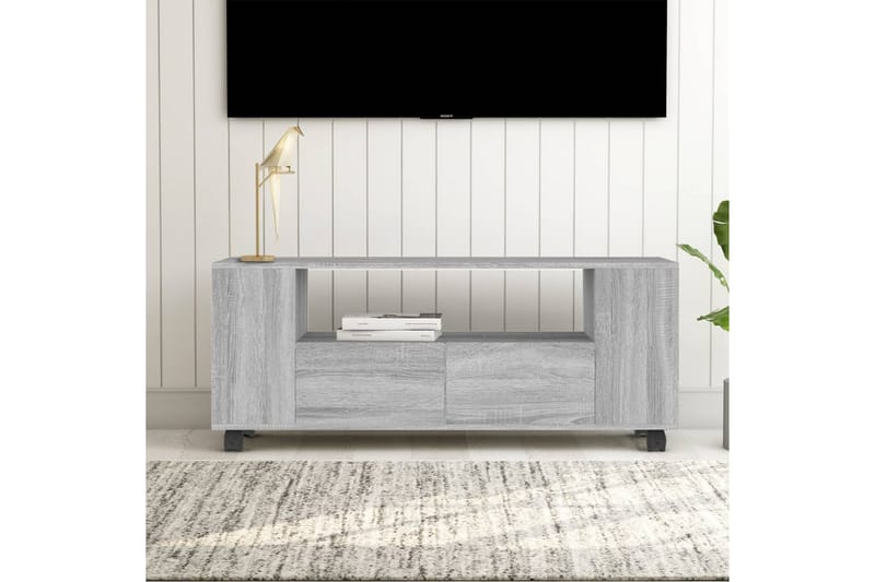 beBasic tv-bord 120x35x43 cm konstrueret træ grå sonoma-eg - GrÃ¥ - TV-borde