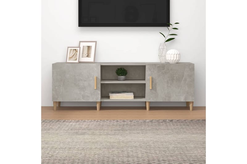 beBasic tv-bord 150x30x50 cm konstrueret træ betongrå - GrÃ¥ - Møbler - TV borde & mediemøbler - TV-borde