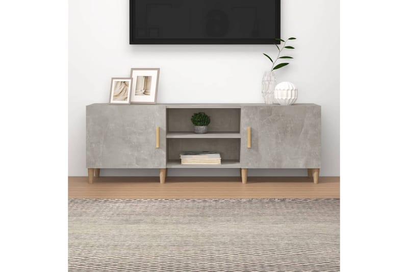 beBasic tv-bord 150x30x50 cm konstrueret træ betongrå - GrÃ¥ - TV-borde