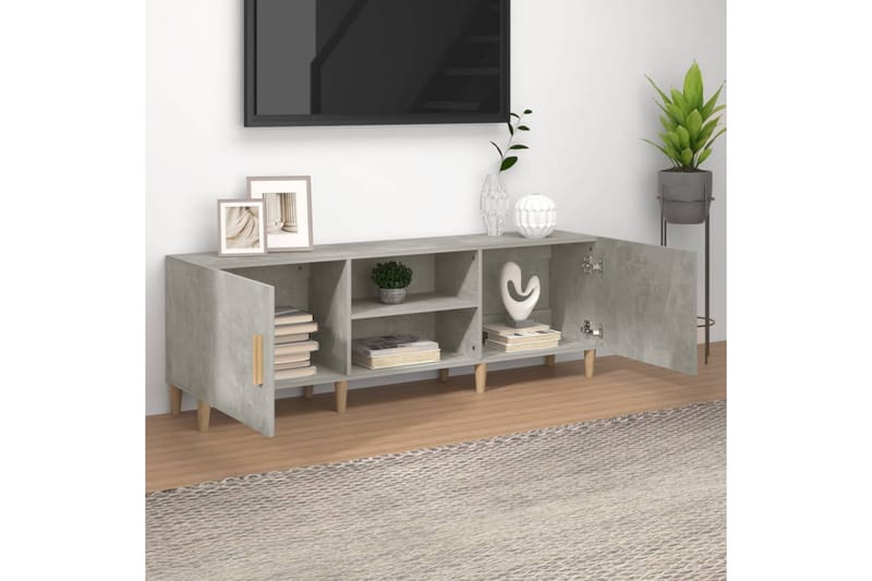 beBasic tv-bord 150x30x50 cm konstrueret træ betongrå - GrÃ¥ - TV-borde