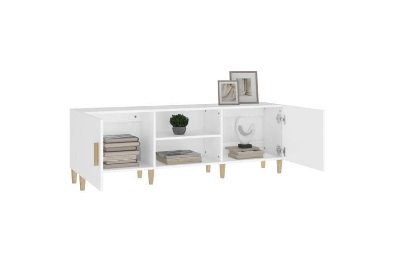beBasic tv-bord 150x30x50 cm konstrueret træ hvid - Hvid - Møbler - TV borde & mediemøbler - TV-borde