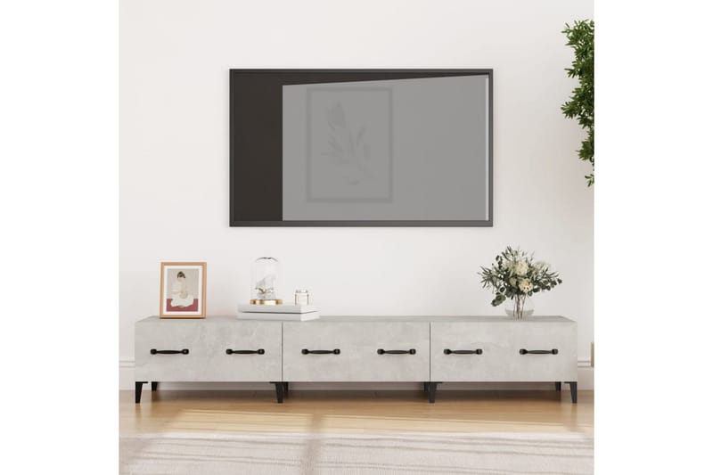 beBasic tv-bord 150x34,5x30 cm konstrueret træ betongrå - GrÃ¥ - TV-borde