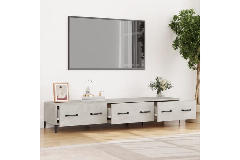 beBasic tv-bord 150x34,5x30 cm konstrueret træ betongrå - GrÃ¥ - TV-borde