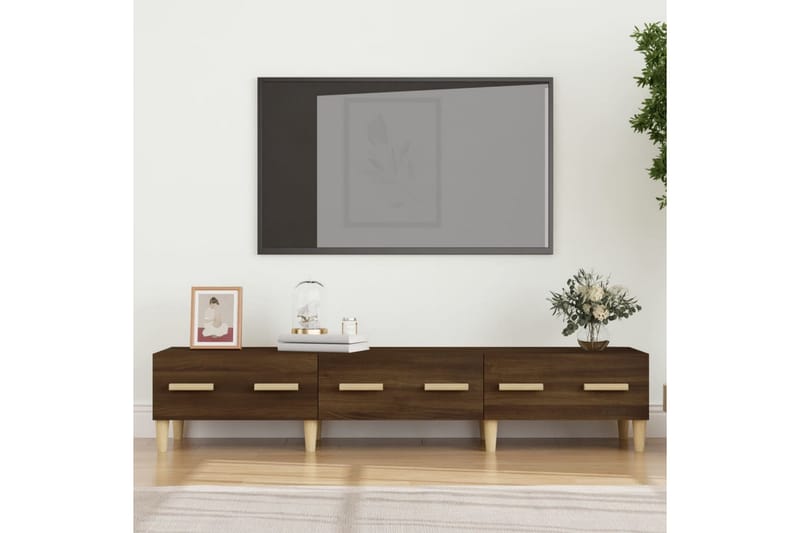 beBasic tv-bord 150x34,5x30 cm konstrueret træ brun egetræsfarve - Brun - Møbler - TV borde & mediemøbler - TV-borde
