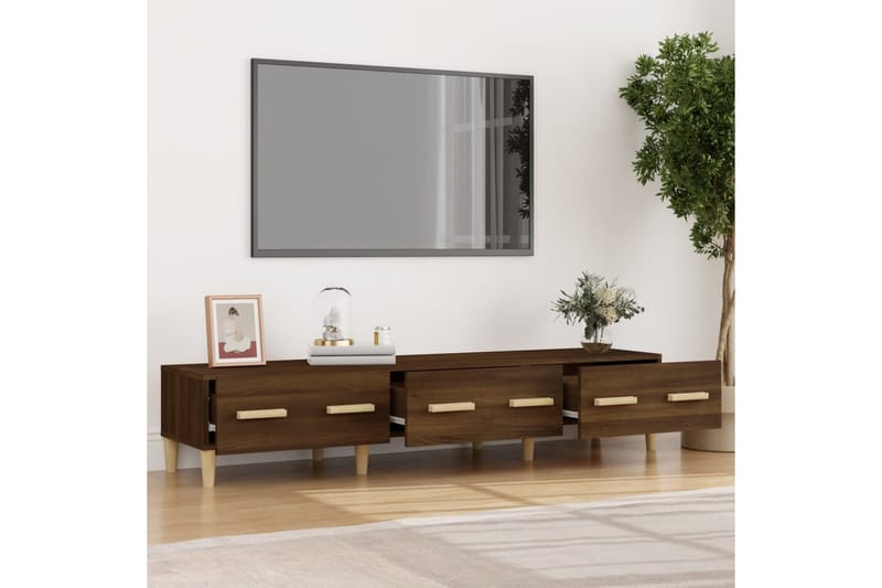 beBasic tv-bord 150x34,5x30 cm konstrueret træ brun egetræsfarve - Brun - TV-borde